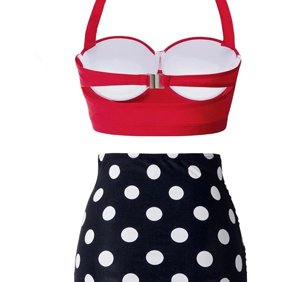 50s retro polka dot high waist Bikini swimsuit L - Picture 5 of 9